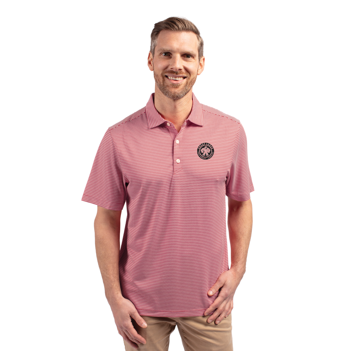 Cutter & Buck Forge Double Stripe Stretch Mens Polo