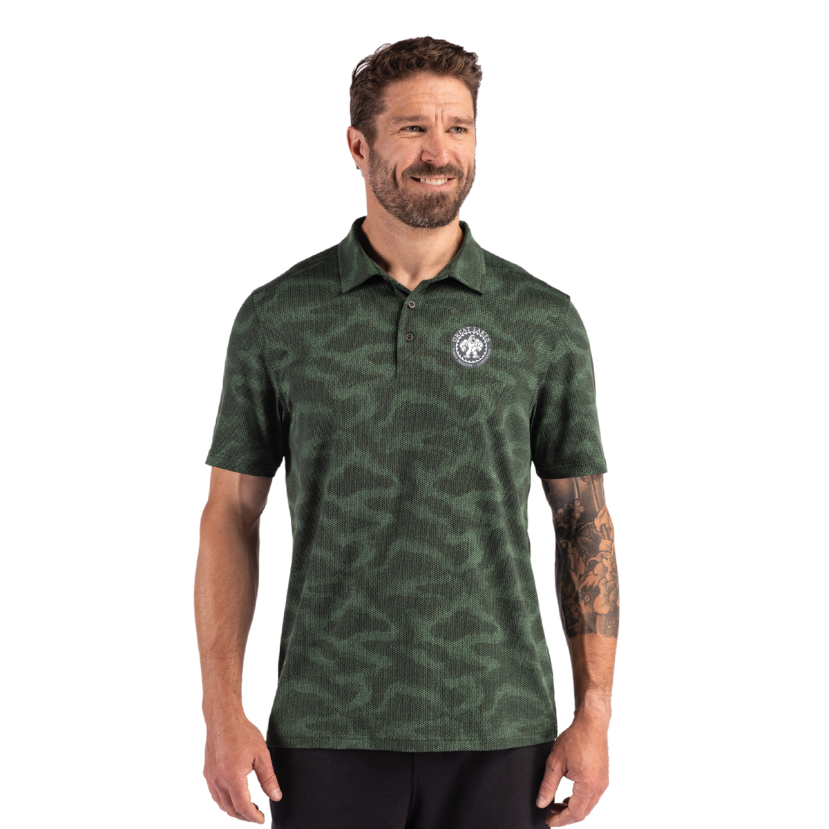 Cutter & Buck Coastline Camo Print Mens Polo