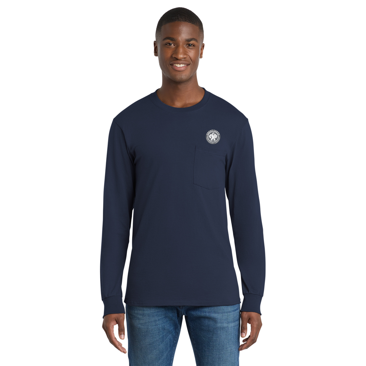 Port & Co™ Long Sleeve Essential Pocket Tee