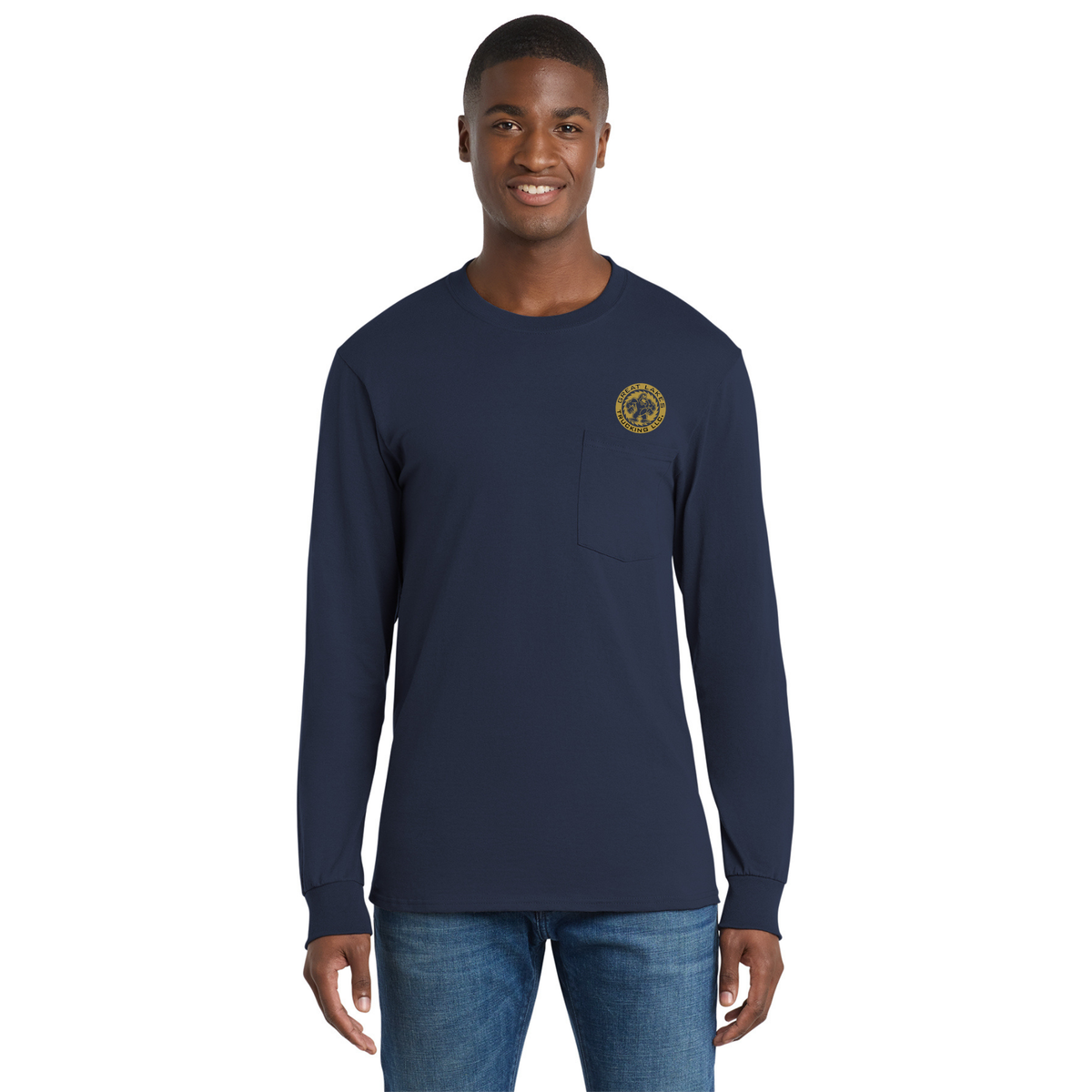 Port & Co™ Long Sleeve Essential Pocket Tee