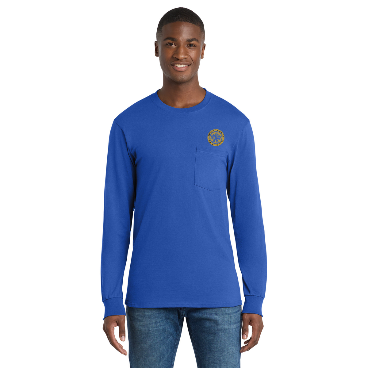 Port & Co™ Long Sleeve Essential Pocket Tee