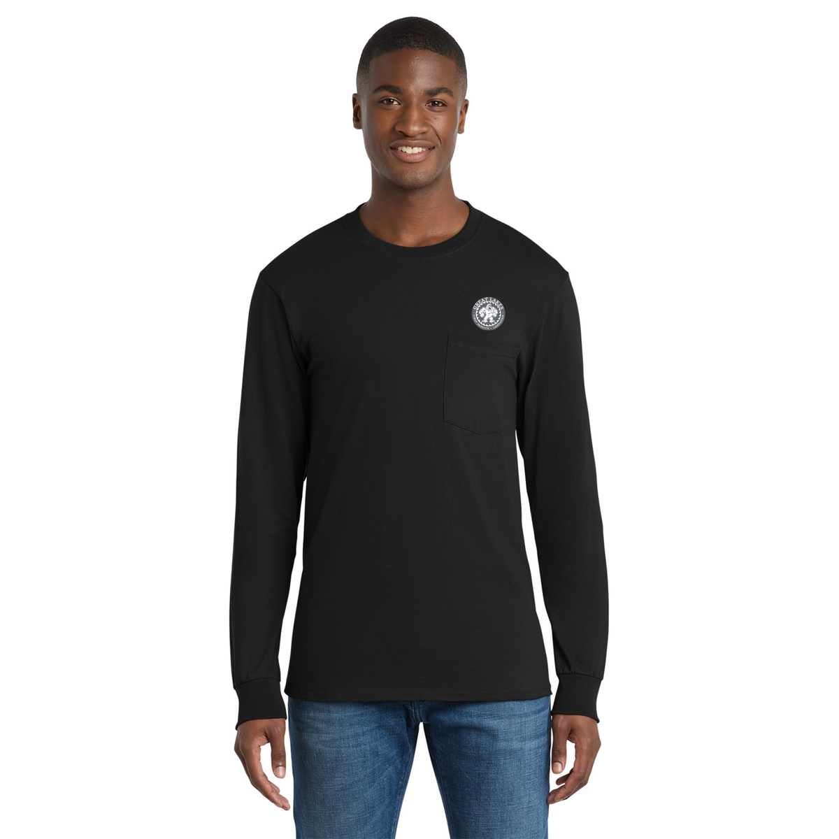 Port & Co™ Long Sleeve Essential Pocket Tee