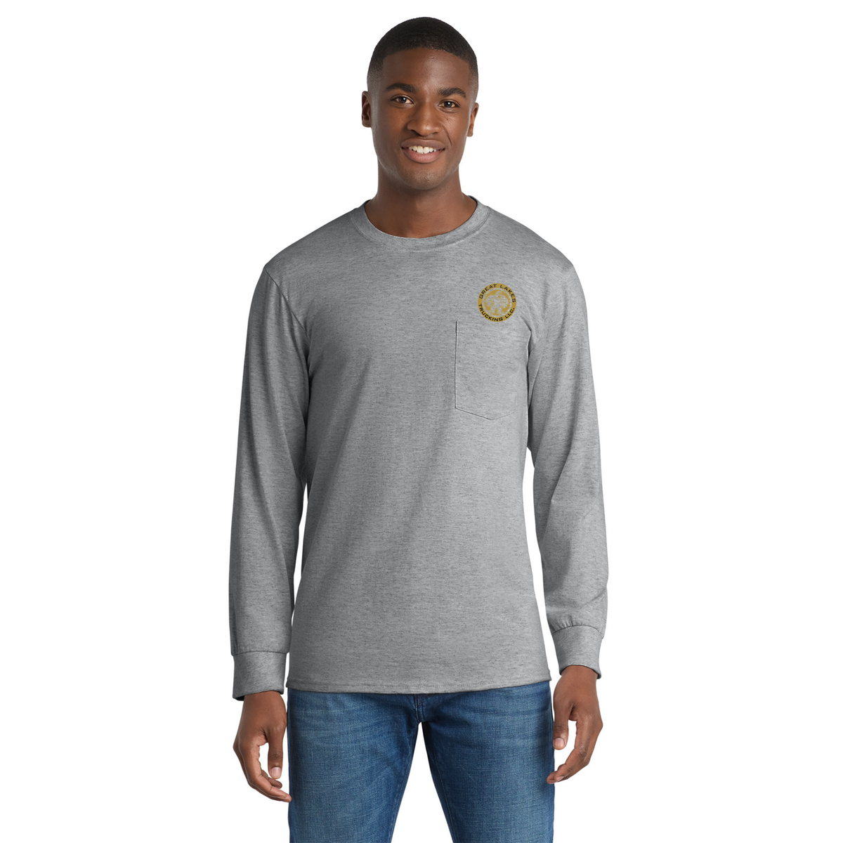 Port & Co™ Long Sleeve Essential Pocket Tee