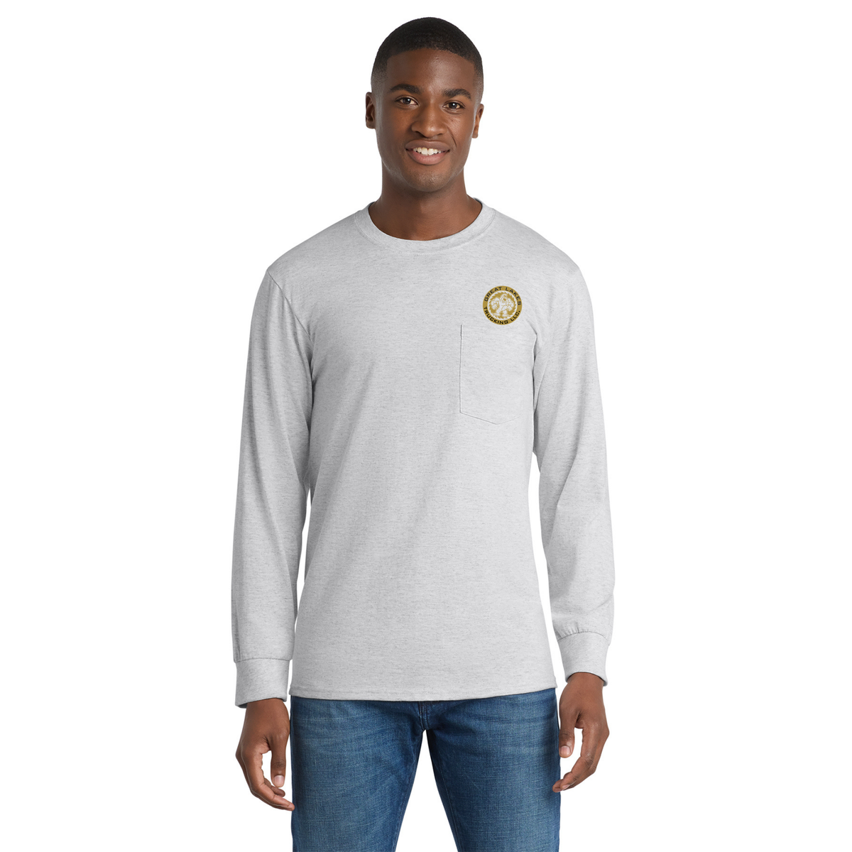 Port & Co™ Long Sleeve Essential Pocket Tee