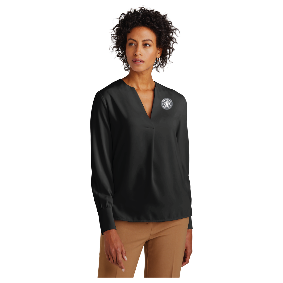Brooks Brothers® Women’s Open-Neck Satin Blouse