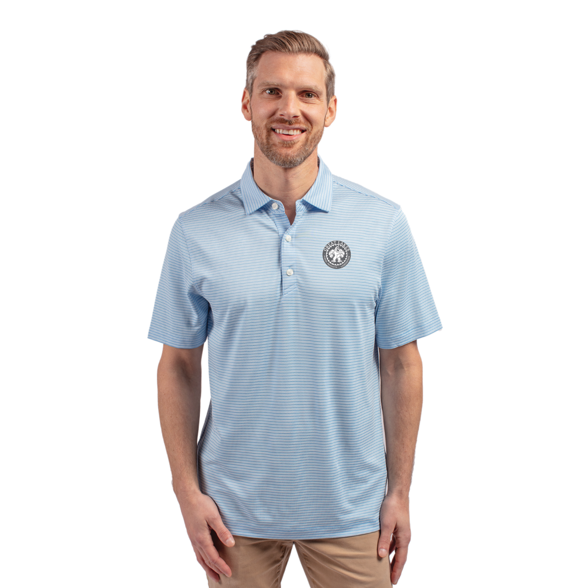 Cutter & Buck Forge Double Stripe Stretch Mens Polo