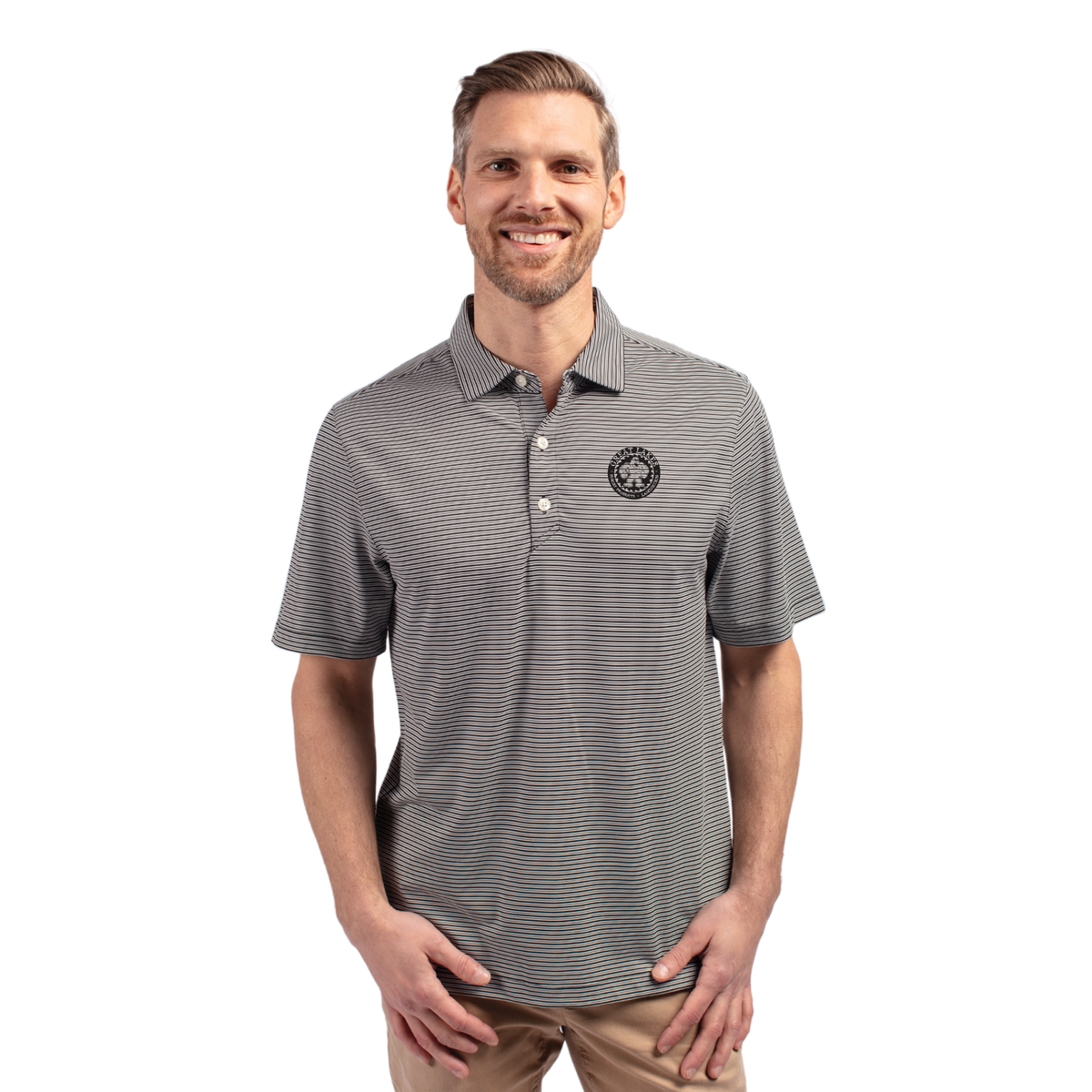 Cutter & Buck Forge Double Stripe Stretch Mens Polo