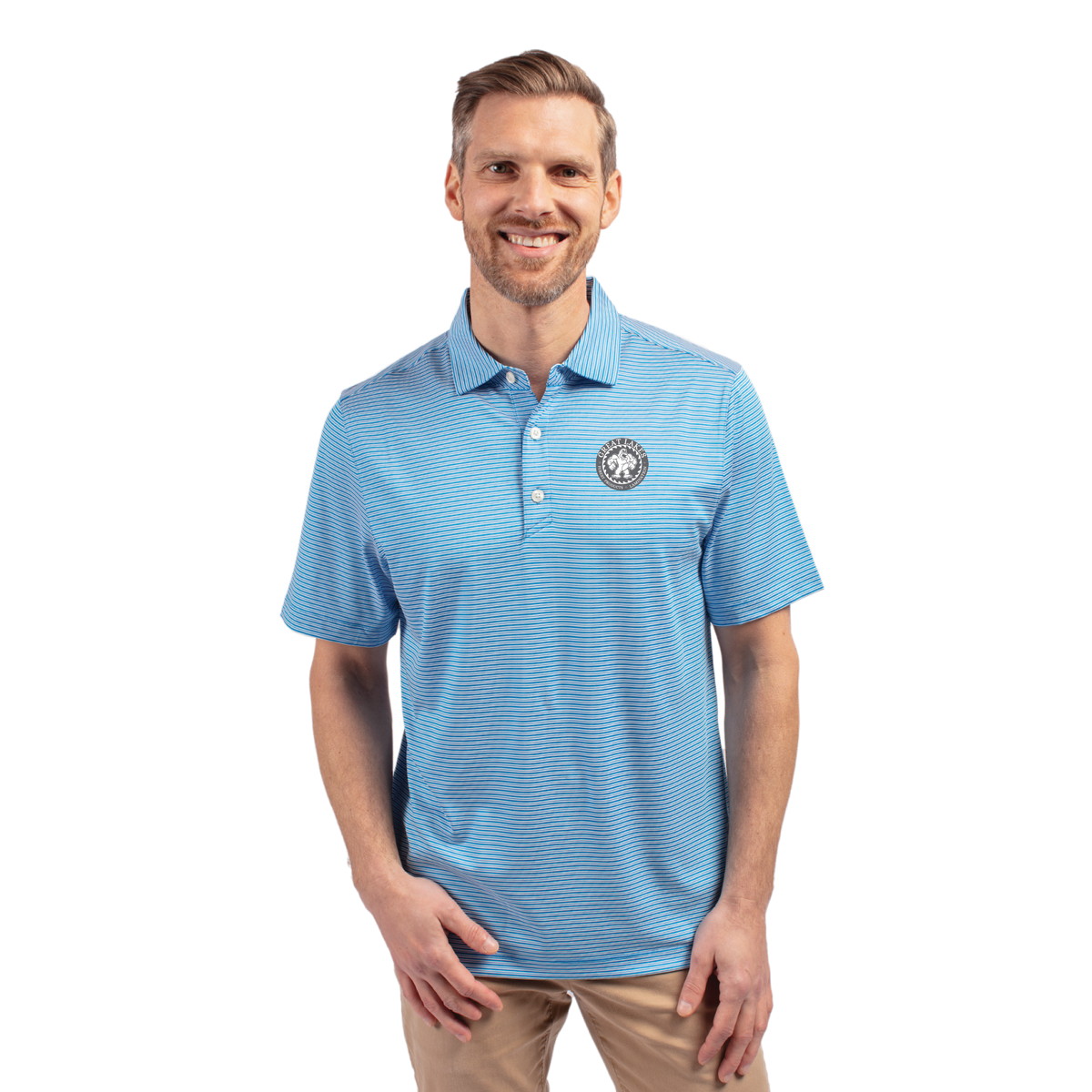 Cutter & Buck Forge Double Stripe Stretch Mens Polo