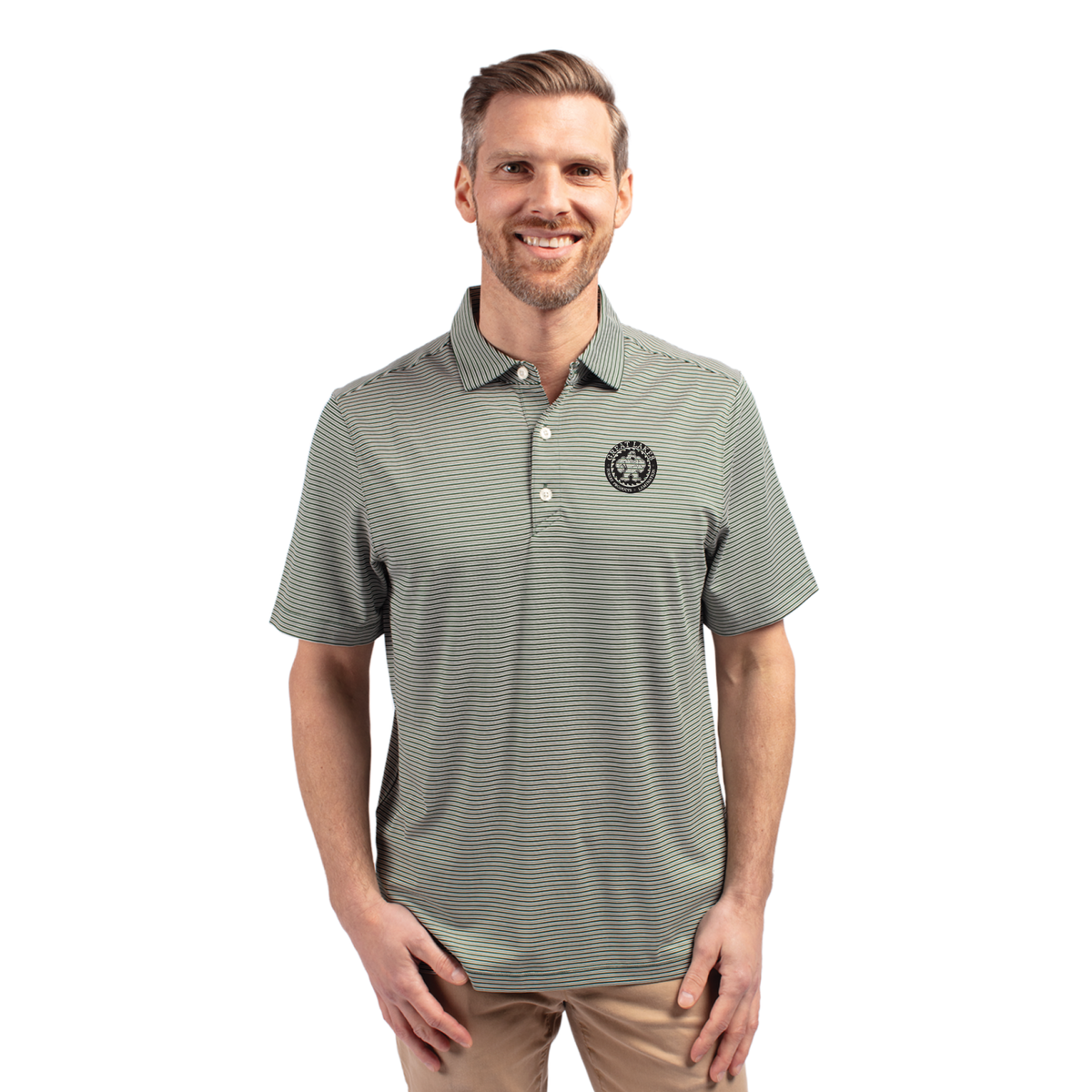 Cutter & Buck Forge Double Stripe Stretch Mens Polo