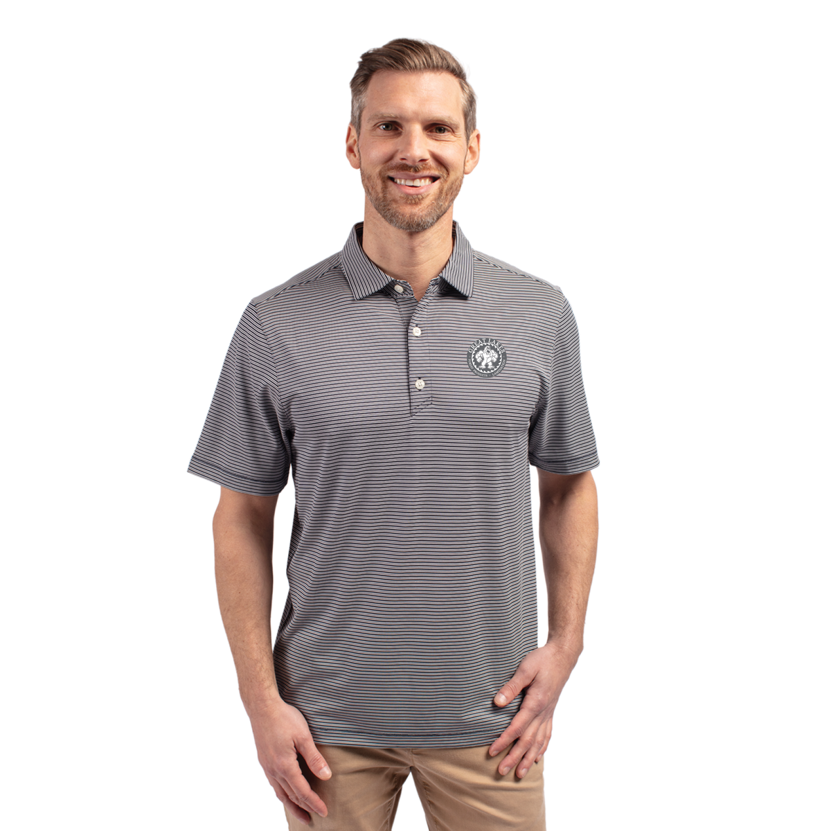 Cutter & Buck Forge Double Stripe Stretch Mens Polo