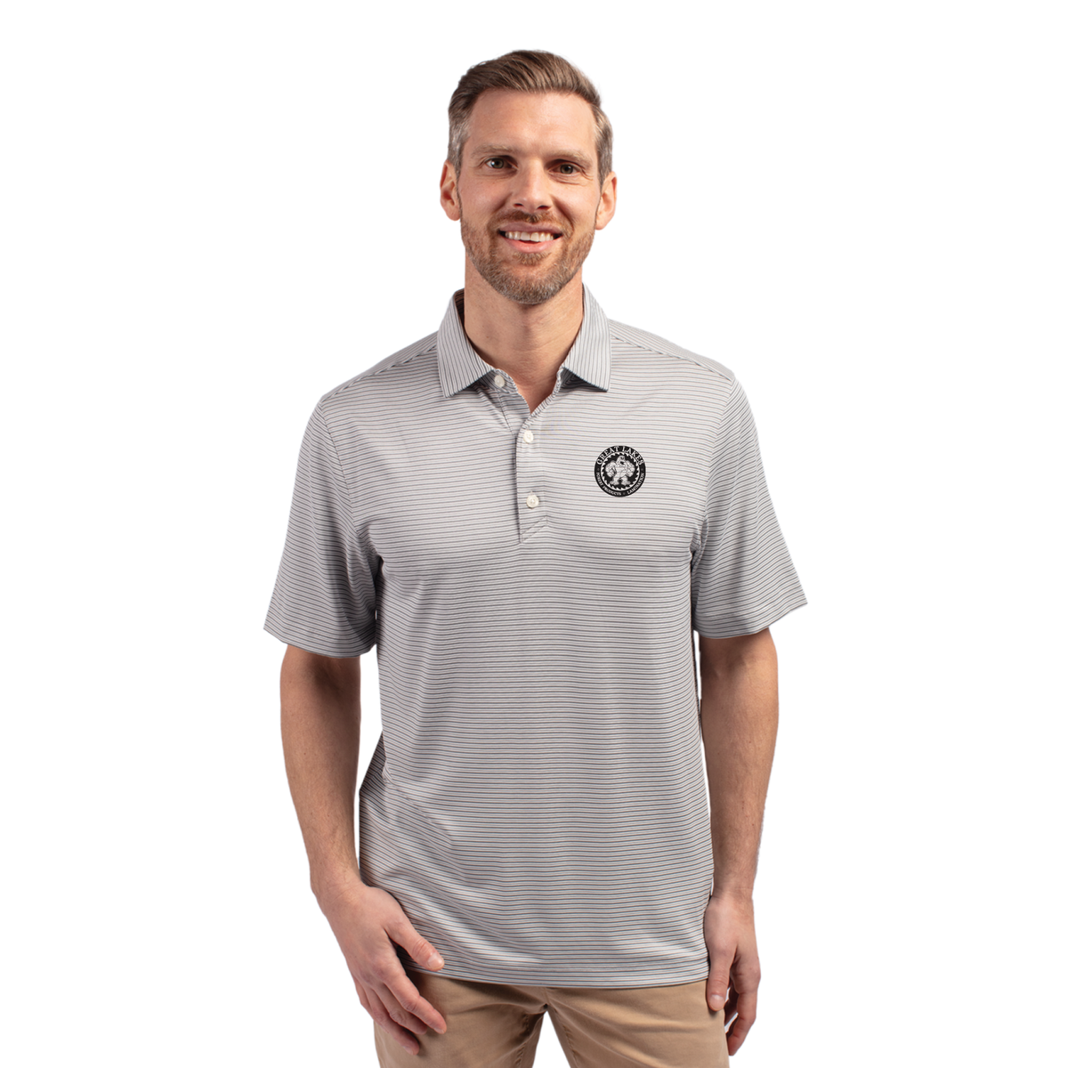 Cutter & Buck Forge Double Stripe Stretch Mens Polo