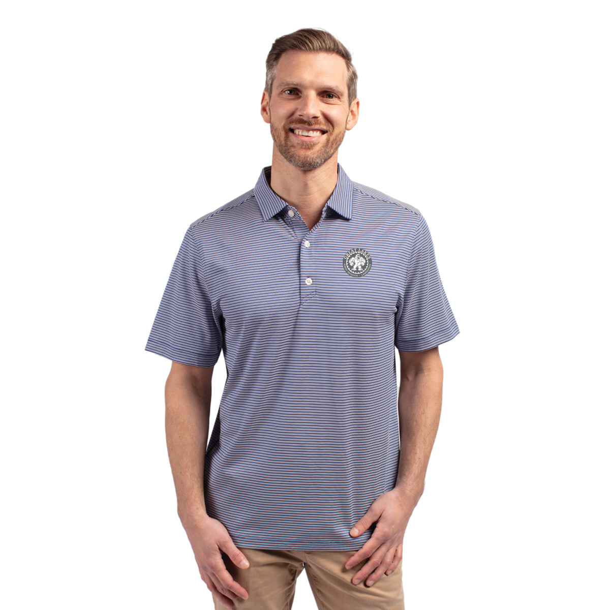 Cutter & Buck Forge Double Stripe Stretch Mens Polo