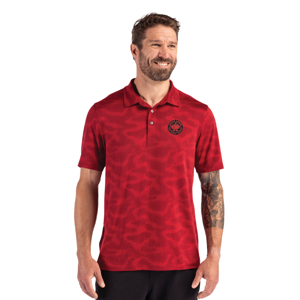 Cutter & Buck Coastline Camo Print Mens Polo