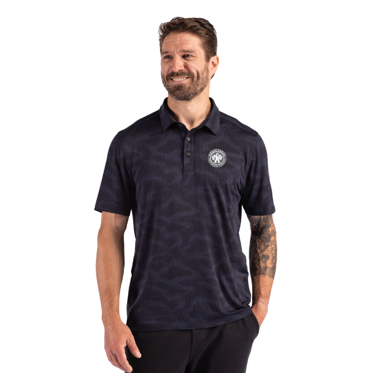 Cutter & Buck Coastline Camo Print Mens Polo